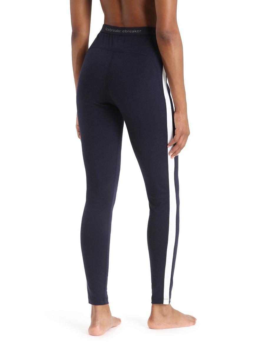 Midnight Navy / Snow Icebreaker Merino 200 Sonebula Thermal Women's Leggings | AU 1535GSOL